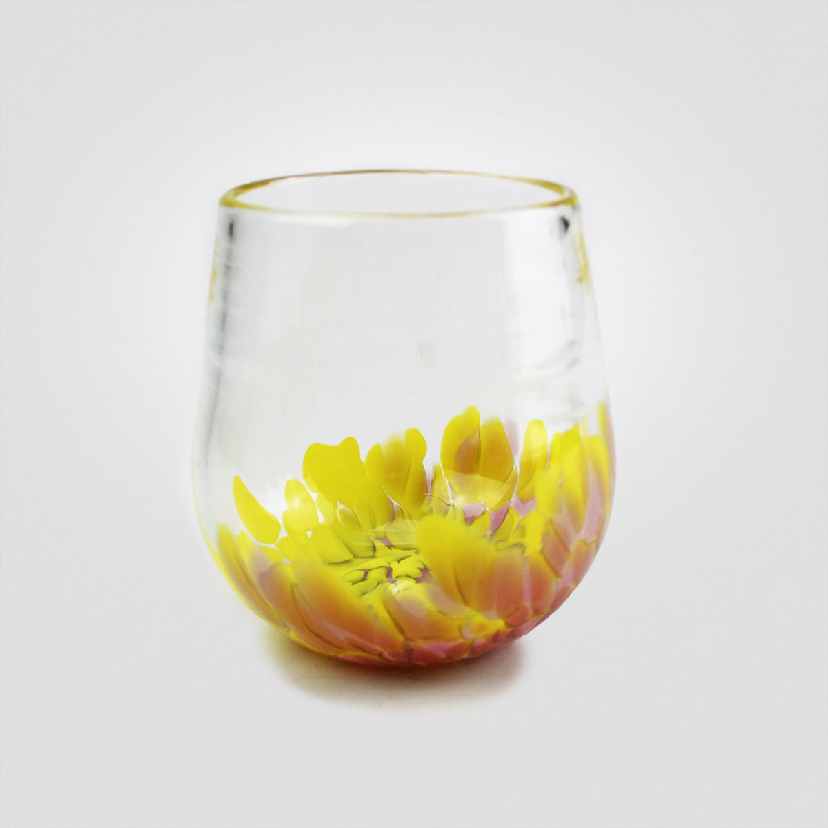 Stemless Wine Thumb Indent Tumbler Gather Cafe Lumel Glass