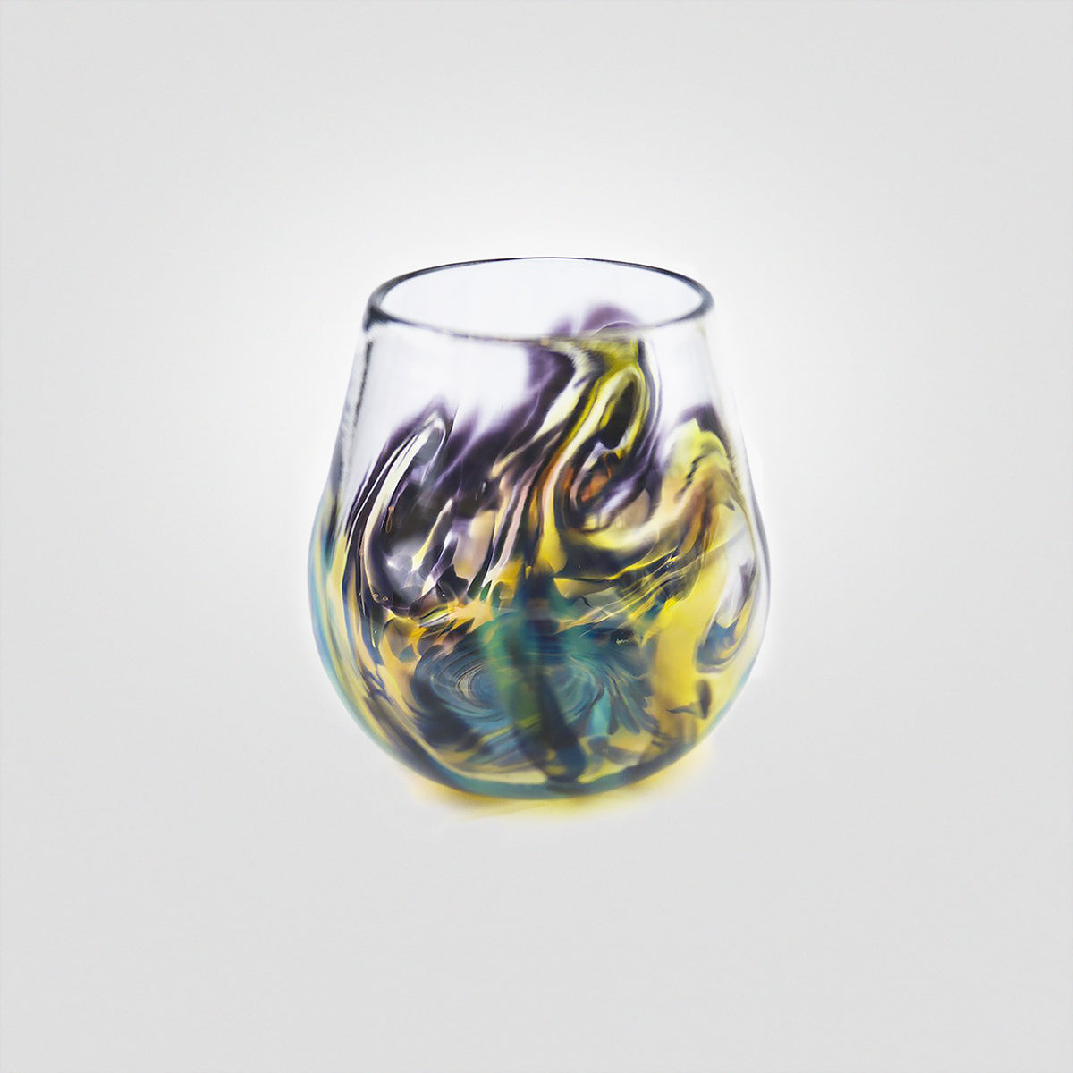 Stemless Clear Wine Thumb Indent Tumbler Northern Lights Series
