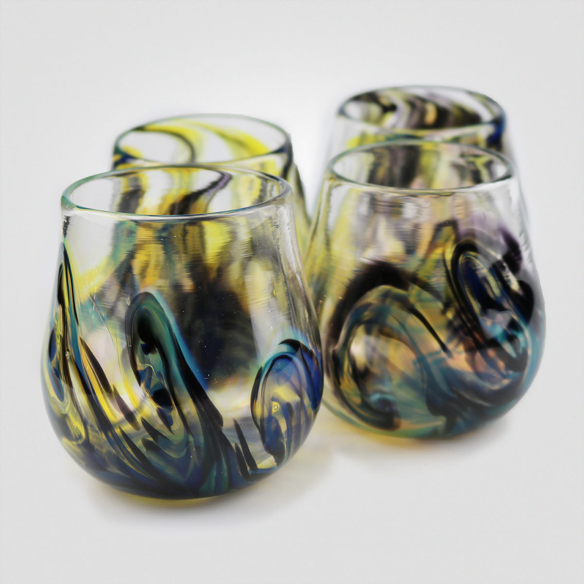 Stemless Clear Wine Thumb Indent Tumbler Northern Lights Series